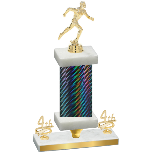 Premium Single Black Carbon Fiber Fourth Place Running Trophy