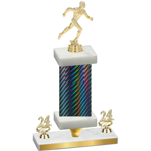 Premium Single Black Carbon Fiber Year Running Trophy