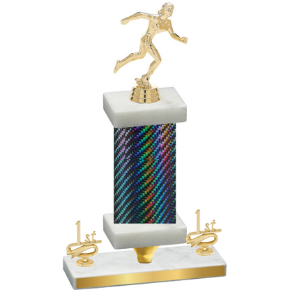 Premium Single Black Carbon Fiber First Place Running Trophy