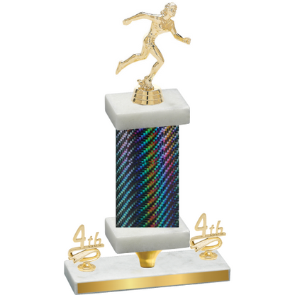 Premium Single Black Carbon Fiber Fourth Place Running Trophy