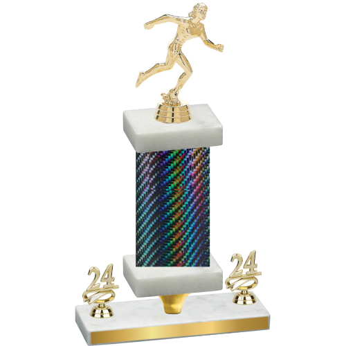 Premium Single Black Carbon Fiber Year Running Trophy