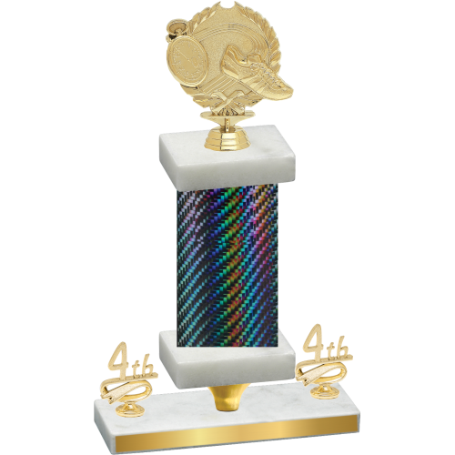 Premium Single Black Carbon Fiber Fourth Place Running Trophy