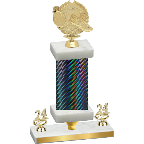 Premium Single Black Carbon Fiber Year Running Trophy