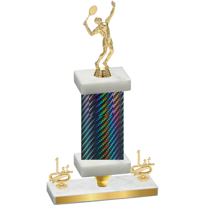 Premium Single Black Carbon Fiber First Place Tennis Trophy