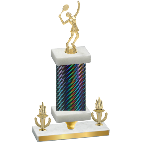 Premium Single Black Carbon Fiber Victory Tennis Trophy