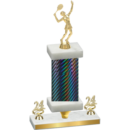 Premium Single Black Carbon Fiber Year Tennis Trophy