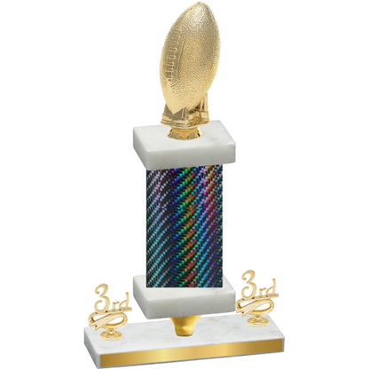 Premium Single Black Carbon Fiber Third Place Football Trophy