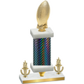 Premium Single Black Carbon Fiber Victory Football Trophy