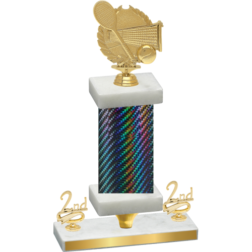 Premium Single Black Carbon Fiber Second Place Tennis Trophy
