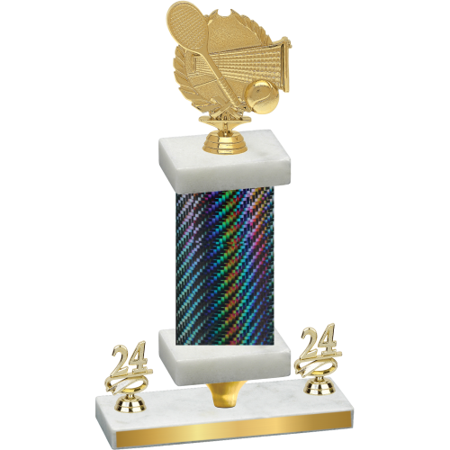 Premium Single Black Carbon Fiber Year Tennis Trophy