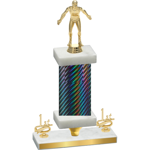 Premium Single Black Carbon Fiber First Place Wrestling Trophy