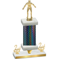 Premium Single Black Carbon Fiber Second Place Wrestling Trophy