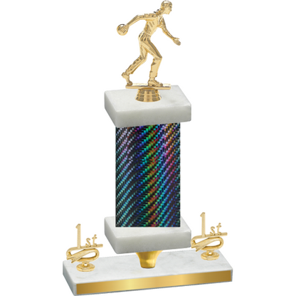 Premium Single Black Carbon Fiber First Place Bowling Trophy