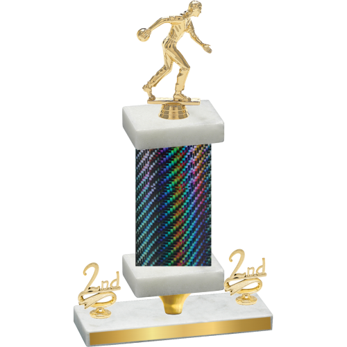 Premium Single Black Carbon Fiber Second Place Bowling Trophy