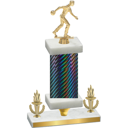 Premium Single Black Carbon Fiber Victory Bowling Trophy