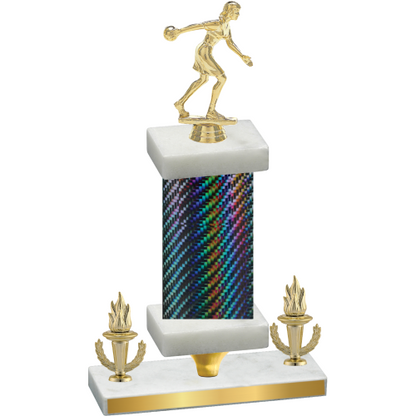 Premium Single Black Carbon Fiber Victory Bowling Trophy