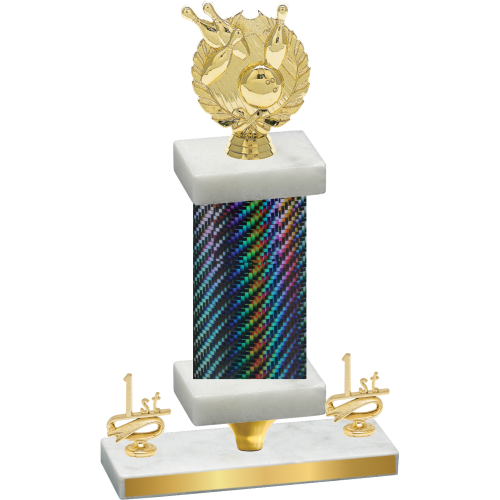 Premium Single Black Carbon Fiber First Place Bowling Trophy