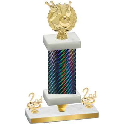 Premium Single Black Carbon Fiber Second Place Bowling Trophy