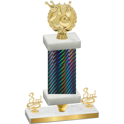 Premium Single Black Carbon Fiber Third Place Bowling Trophy