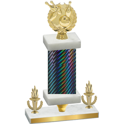 Premium Single Black Carbon Fiber Victory Bowling Trophy