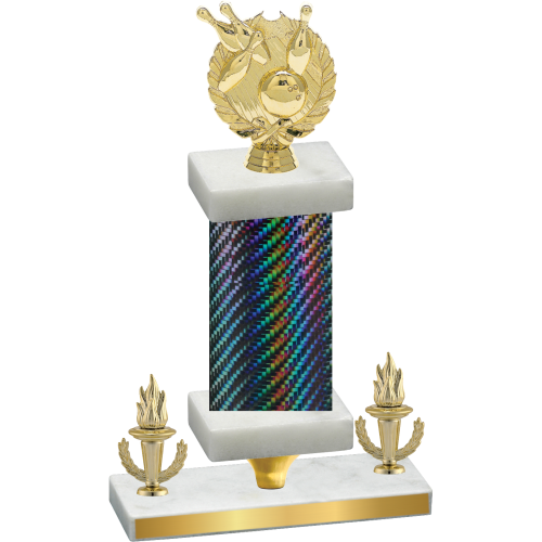 Premium Single Black Carbon Fiber Victory Bowling Trophy