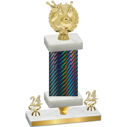 Premium Single Black Carbon Fiber Year Bowling Trophy