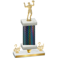 Premium Single Black Carbon Fiber Second Place Volleyball Trophy
