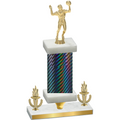Premium Single Black Carbon Fiber Victory Volleyball Trophy
