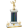 Premium Single Black Carbon Fiber First Place Volleyball Trophy