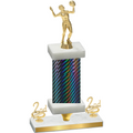 Premium Single Black Carbon Fiber Second Place Volleyball Trophy