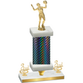 Premium Single Black Carbon Fiber Third Place Volleyball Trophy