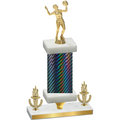 Premium Single Black Carbon Fiber Victory Volleyball Trophy
