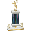 Premium Single Black Carbon Fiber Year Volleyball Trophy
