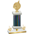 Premium Single Black Carbon Fiber First Place Volleyball Trophy