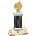 Premium Single Black Carbon Fiber Second Place Volleyball Trophy