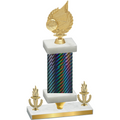 Premium Single Black Carbon Fiber Victory Volleyball Trophy