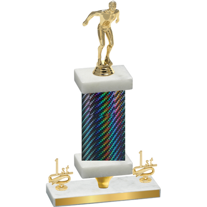 Premium Single Black Carbon Fiber First Place Swimming Trophy