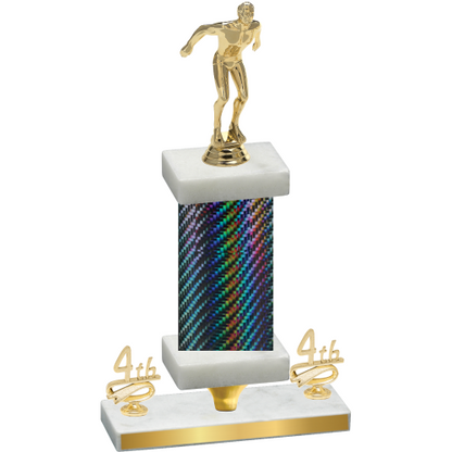 Premium Single Black Carbon Fiber Fourth Place Swimming Trophy
