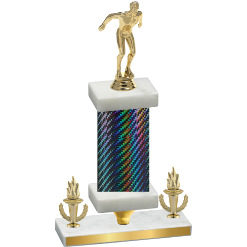 Premium Single Black Carbon Fiber Victory Swimming Trophy
