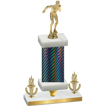Premium Single Black Carbon Fiber Victory Swimming Trophy