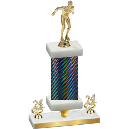 Premium Single Black Carbon Fiber Year Swimming Trophy