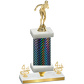 Premium Single Black Carbon Fiber Fourth Place Tennis Trophy