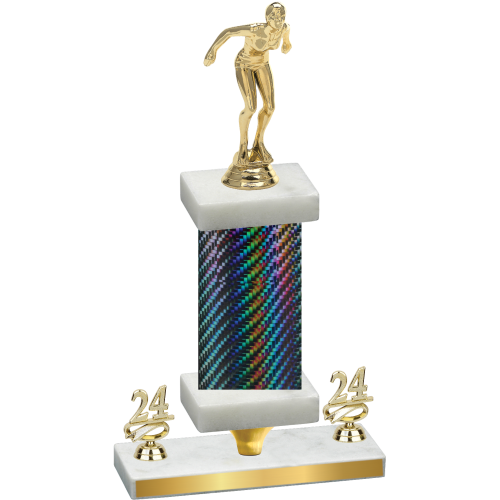 Premium Single Black Carbon Fiber Year Tennis Trophy