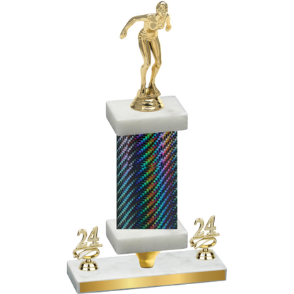 Premium Single Black Carbon Fiber Year Tennis Trophy