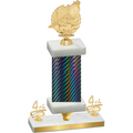 Premium Single Black Carbon Fiber Fourth Place Swimming Trophy
