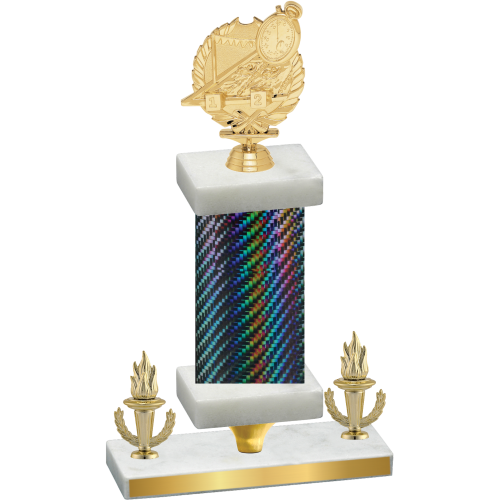 Premium Single Black Carbon Fiber Victory Swimming Trophy