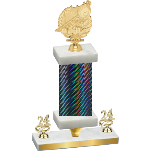 Premium Single Black Carbon Fiber Year Swimming Trophy