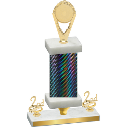 Premium Single Black Carbon Fiber Second Place Insert Trophy