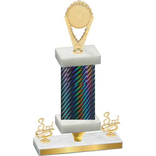 Premium Single Black Carbon Fiber Third Place Insert Trophy
