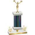 Premium Single Black Carbon Fiber Third Place Cheerleading Trophy